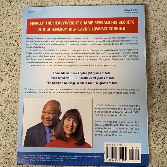 George Foreman's Knock-Out-the-Fat Barbecue and Grilling Cookbook cook book NEW - Picture 6 of 9